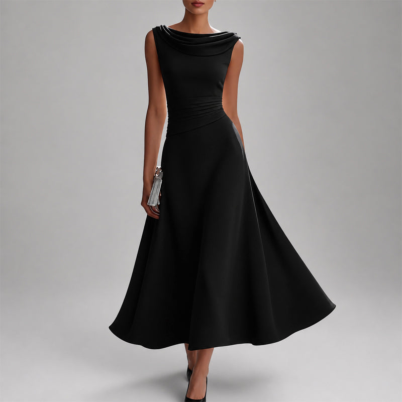 Harlene - Women's Low Back Cocktail Midi Dress