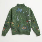 Hazel - Woodland Animals Knit Turtleneck Pullover