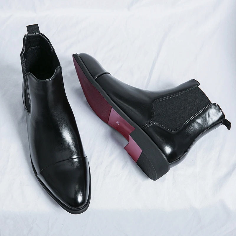 Isaac - Men's Slip-On Leather Ankle Boots