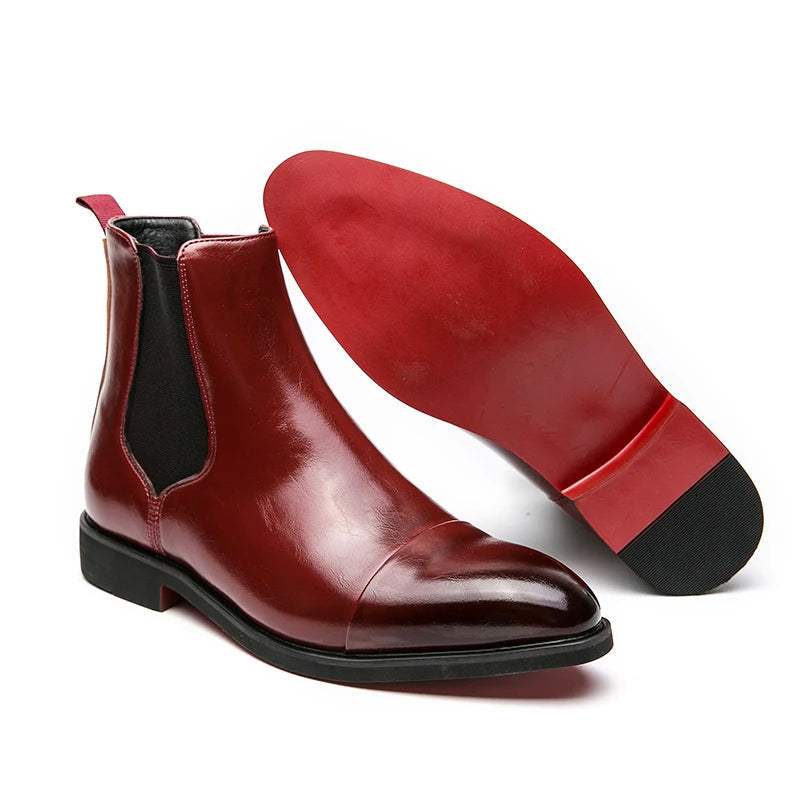 Isaac - Men's Slip-On Leather Ankle Boots