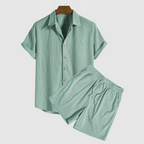 Jace - Men's Textured Short Sleeve Shirt & Shorts Set