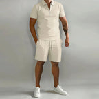 Jack - Men's Zip Collar Polo Shirt & Shorts Set