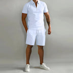 Jack - Men's Zip Collar Polo Shirt & Shorts Set
