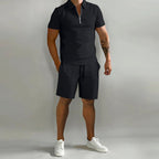 Jack - Men's Zip Collar Polo Shirt & Shorts Set