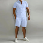 Jack - Men's Zip Collar Polo Shirt & Shorts Set
