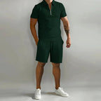 Jack - Men's Zip Collar Polo Shirt & Shorts Set