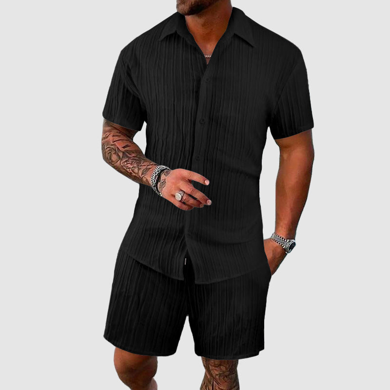 Jacob – Men's Linen Button-Down Short Set 3