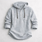 James - Men's Cotton Long Sleeve Hooded Shirt