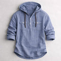 James - Men's Cotton Long Sleeve Hooded Shirt