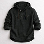 James - Men's Cotton Long Sleeve Hooded Shirt