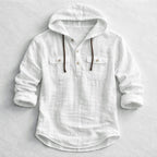 James - Men's Cotton Long Sleeve Hooded Shirt