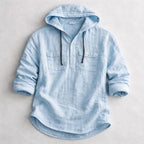 James - Men's Cotton Long Sleeve Hooded Shirt