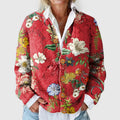 Jessamine - Women's Botanical Print Knit Cardigan