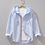 Jesse - Men's Hooded Zip-Up Cotton Shirt