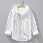 Jesse - Men's Hooded Zip-Up Cotton Shirt