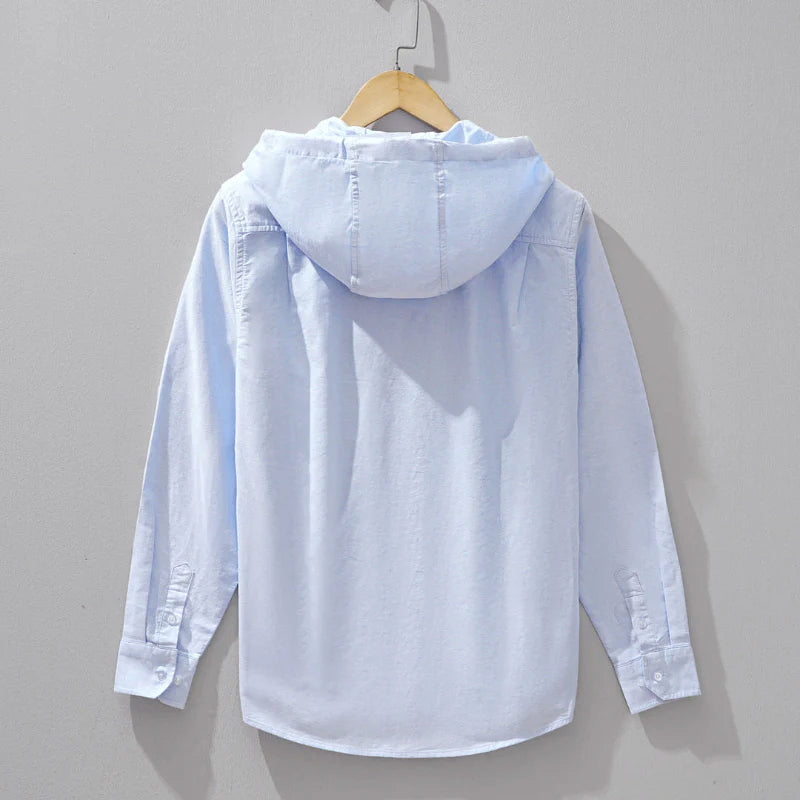 Jesse - Men's Hooded Zip-Up Cotton Shirt