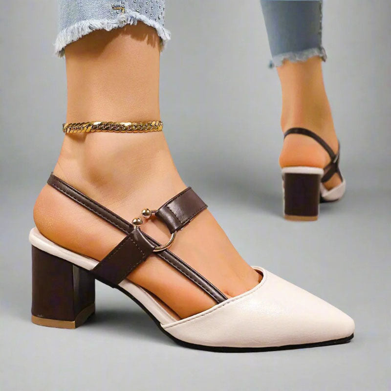 Jessica - Women's Buckled Strap Pointed-Toe Heels