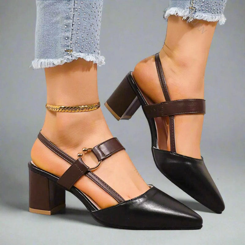 Jessica - Women's Buckled Strap Pointed-Toe Heels