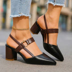 Jessica - Women's Buckled Strap Pointed-Toe Heels