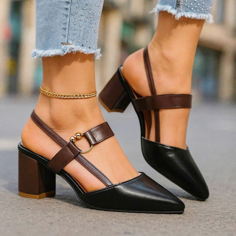 Jessica - Women's Buckled Strap Pointed-Toe Heels