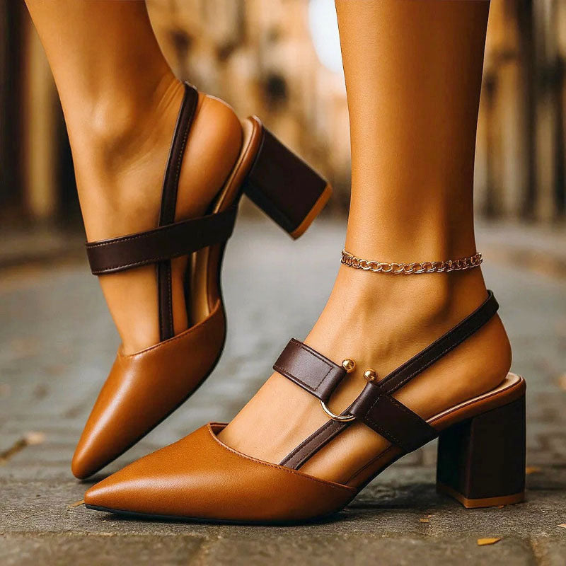 Jessica - Women's Buckled Strap Pointed-Toe Heels