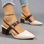 Jessica - Women's Buckled Strap Pointed-Toe Heels