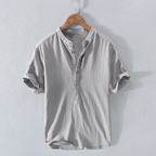 Joren - Men's Linen Mandarin Collar Short Sleeve Shirt