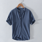 Joren - Men's Linen Mandarin Collar Short Sleeve Shirt