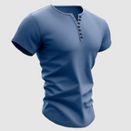 Julian - Men's Short Sleeve Multi-Button Henley Shirt