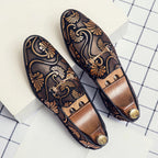Julius - Men's Laser Cut Horsebit Slip-On Loafers