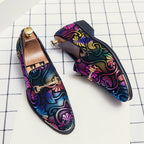 Julius - Men's Laser Cut Horsebit Slip-On Loafers