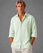 Kade - Men's Linen Textured Button-Up Shirt