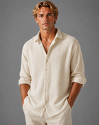 Kade - Men's Linen Textured Button-Up Shirt