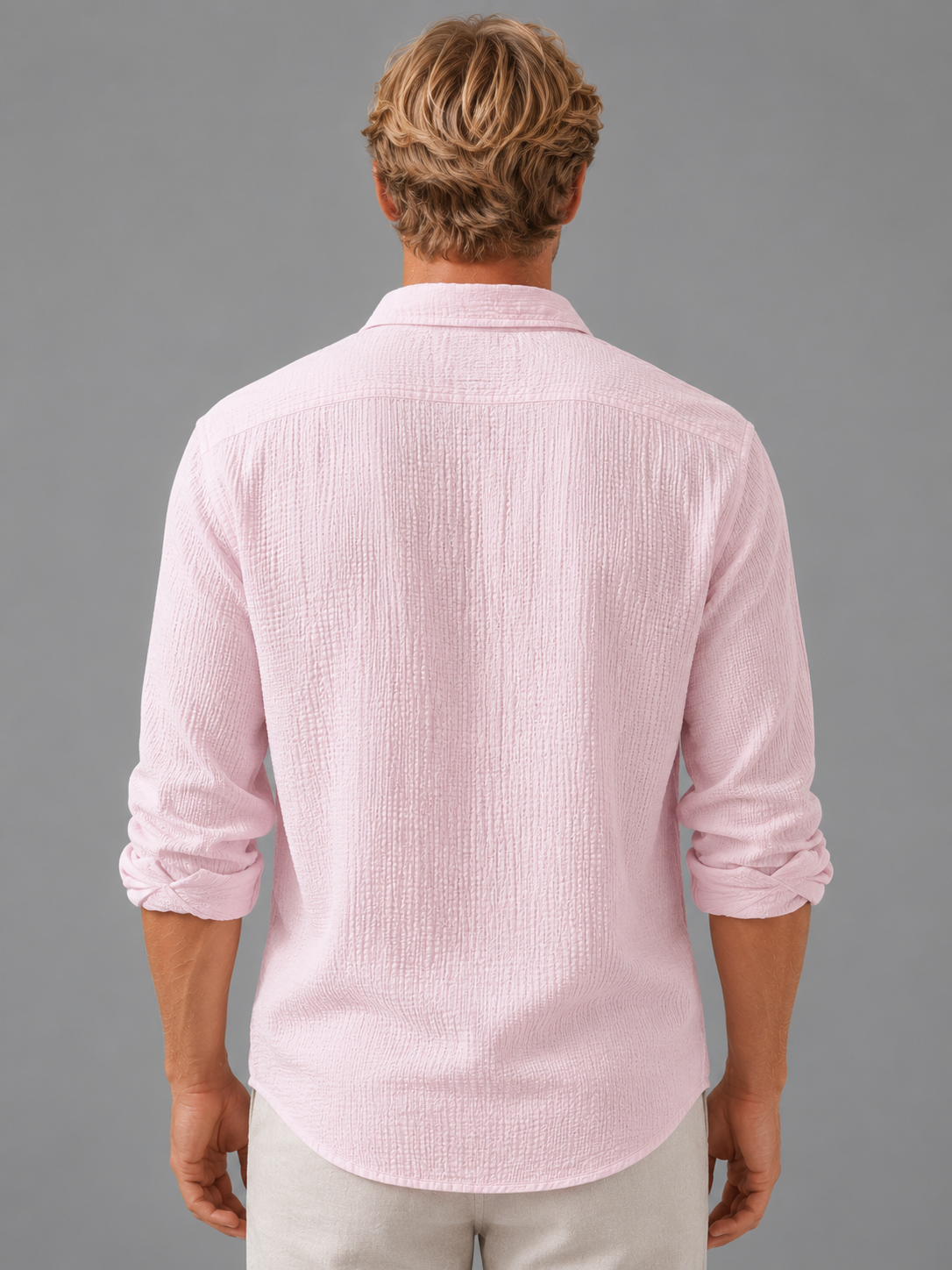 Kade - Men's Linen Textured Button-Up Shirt