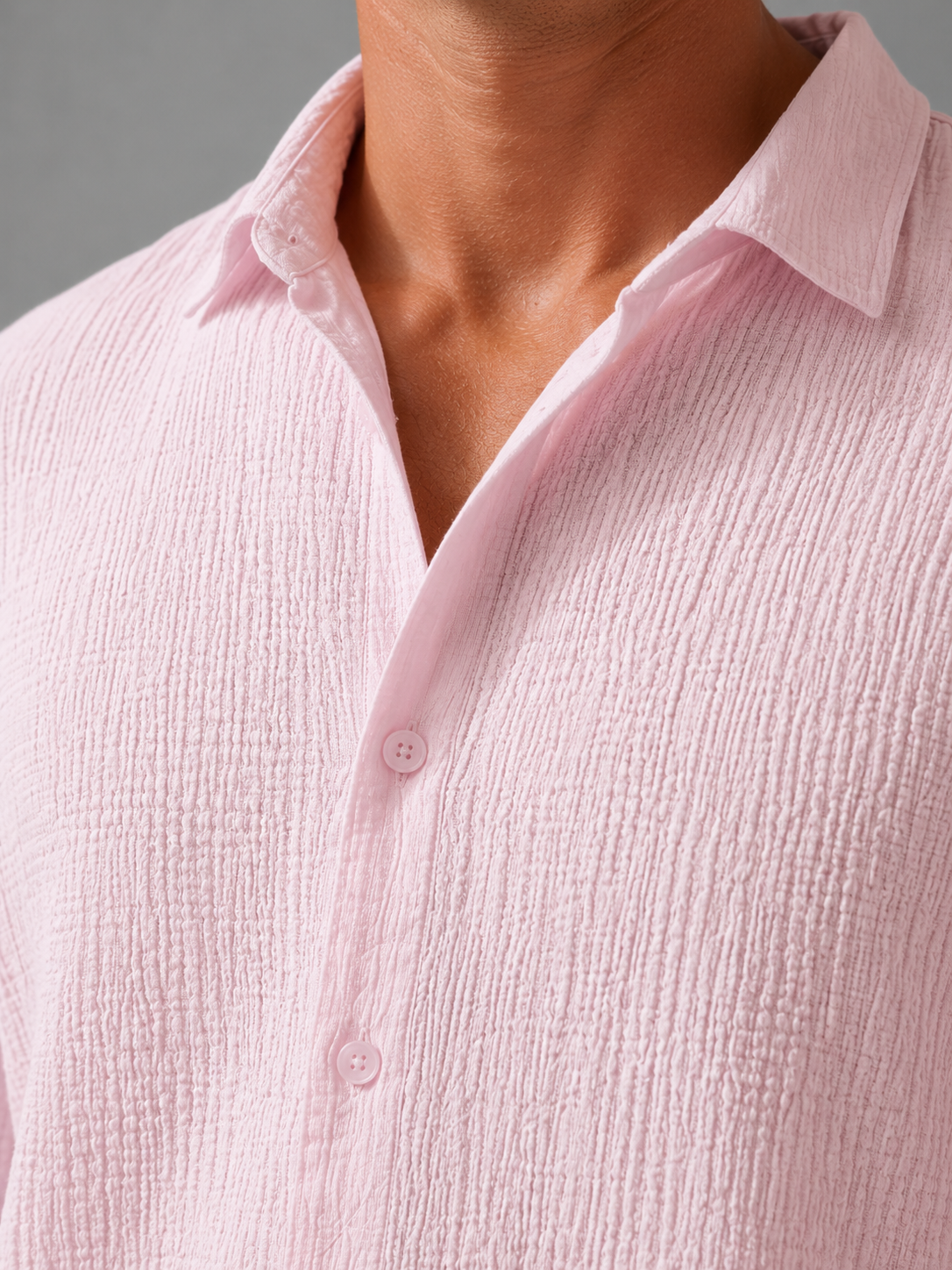 Kade - Men's Linen Textured Button-Up Shirt