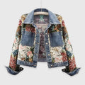 Kaiah - Women's Floral Tapestry Denim Jacket