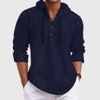 Karl - Men's Casual Hooded Button Placket Shirt