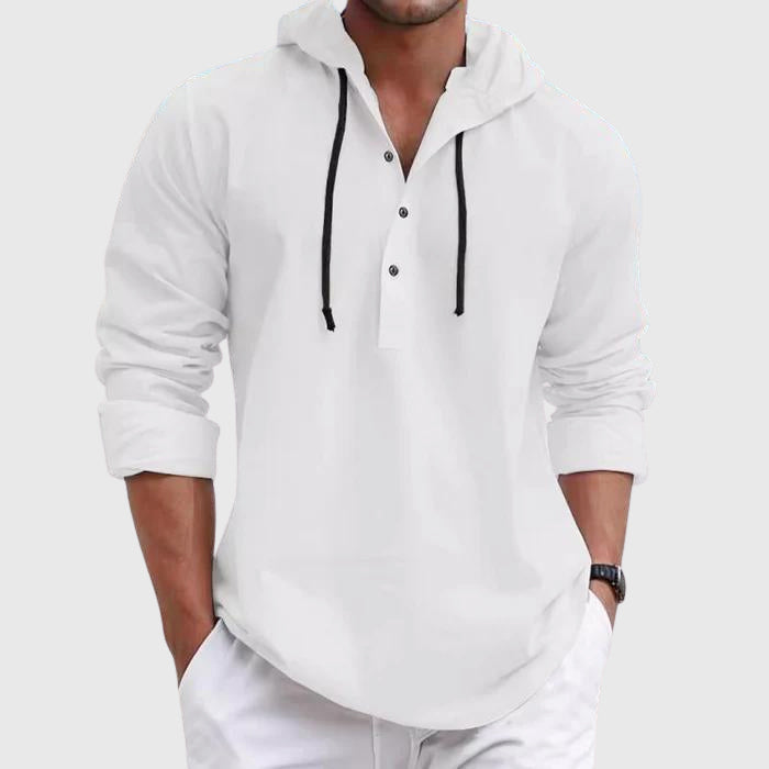 Karl - Men's Casual Hooded Button Placket Shirt