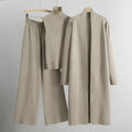 Kim - Women's Three-Piece Ribbed Knit Lounge Set