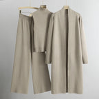 Kim - Women's Three-Piece Ribbed Knit Lounge Set