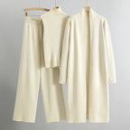 Kim - Women's Three-Piece Ribbed Knit Lounge Set