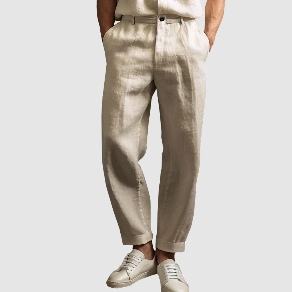 Kurt - Men's Linen Straight-Cut Pants