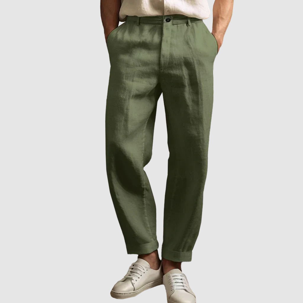 Kurt - Men's Linen Straight-Cut Pants