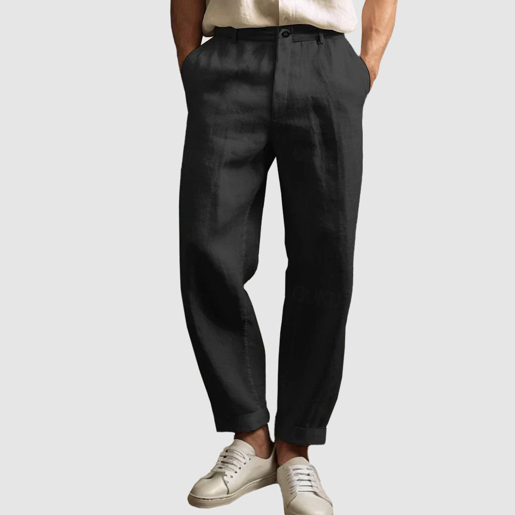 Kurt - Men's Linen Straight-Cut Pants