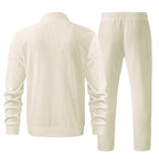 Leon - Men's Textured Zip-Up Tracksuit Set