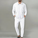 Leon - Men's Textured Zip-Up Tracksuit Set