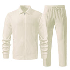 Leon - Men's Textured Zip-Up Tracksuit Set