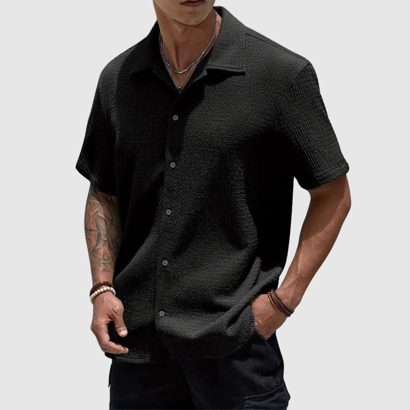 Lorenzo - Men's Loose Fit Long Sleeve Button-Down Shirt 4