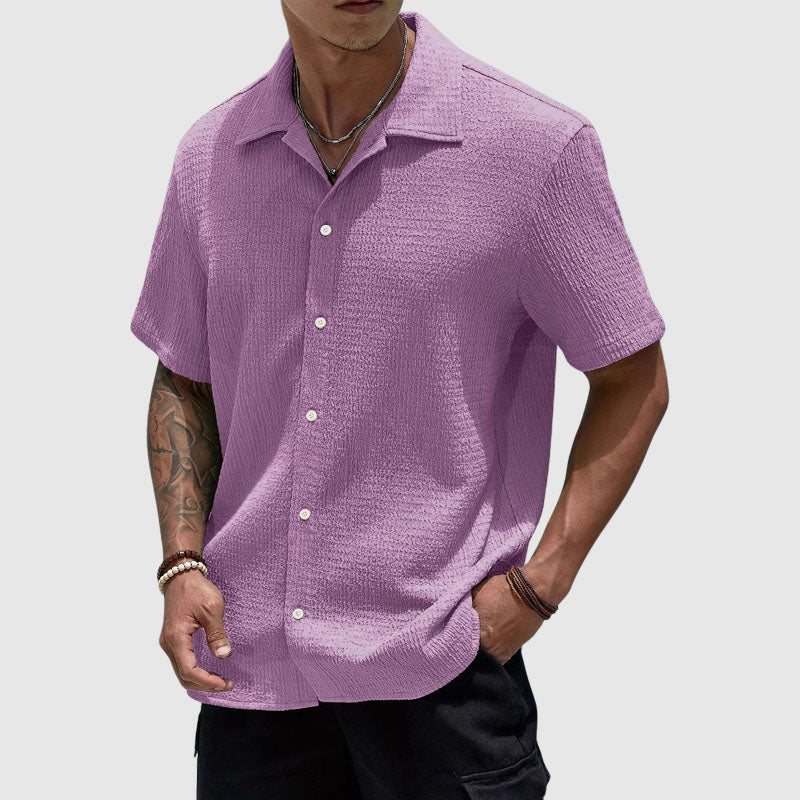 Lorenzo - Men's Loose Fit Long Sleeve Button-Down Shirt 3