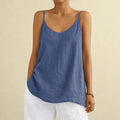 Macie - Women's Cotton Linen V-Neck Tank Top